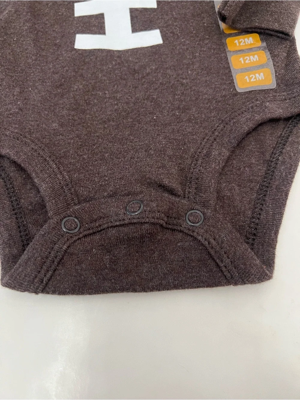 NWT Carter’s Baby Brown Football Print Long-Sleeve One-Piece Baby Size 12 Months